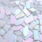 LITMIND Iridescent Glass Mosaic Tiles for Crafts, 240 Pieces 5 Shapes Mixed Stained Glass Sheets, Mosaic Kits for Adults (Iridescent White)